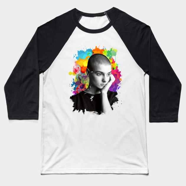 Sinéad O'Connor - Splash Color Fun Design Baseball T-Shirt by sgregory project